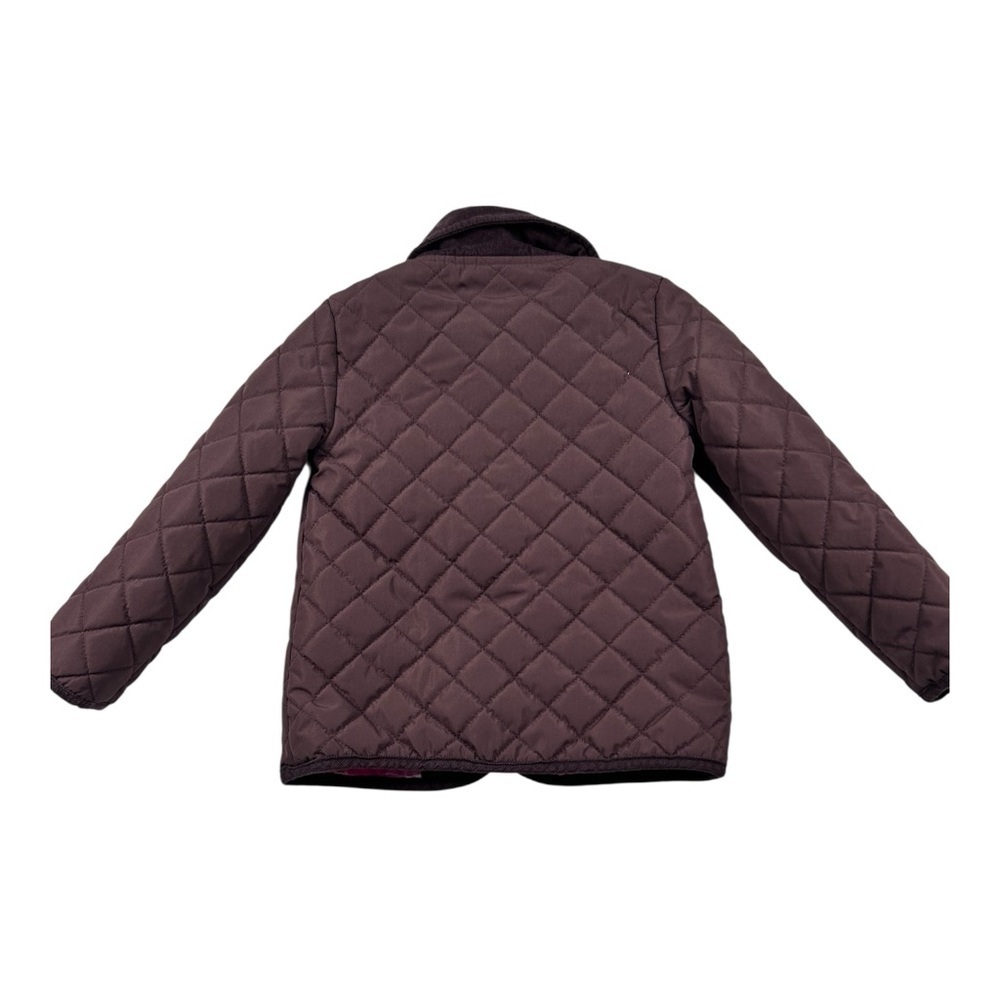 Gymboree Toddler Girls Quilted Jacket Size 4T Brown Plaid Lined Toggle Coat - Picture 6 of 11